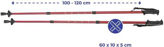 Maximex Sulankstomos trekingo lazdos, 60-120 cm