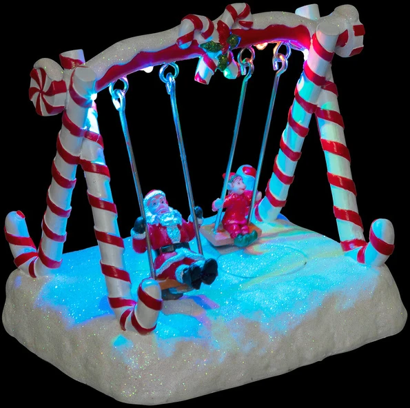 Fééric Lights and Christmas Kalėdinė dekoracija „Fééric Lights“ ir judanti Kalėdų figūrėlė su lemputėmis, 16 x 12,5 cm