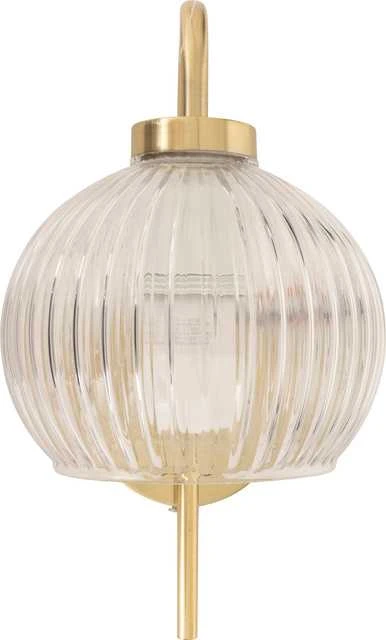 Lamp Kugel sieninis šviestuvas KRYS, aukso ir stiklo, aukštis 30 cm