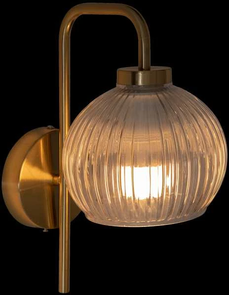 Lamp Kugel sieninis šviestuvas KRYS, aukso ir stiklo, aukštis 30 cm
