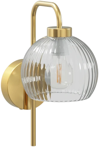 Lamp Kugel sieninis šviestuvas KRYS, aukso ir stiklo, aukštis 30 cm