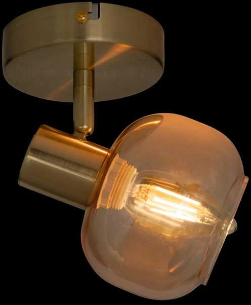 Atmosphera Lamp PILLA sieninis šviestuvas, auksas ir stiklas, Ø 10 cm