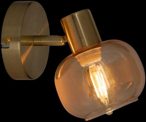 Atmosphera Lamp PILLA sieninis šviestuvas, auksas ir stiklas, Ø 10 cm