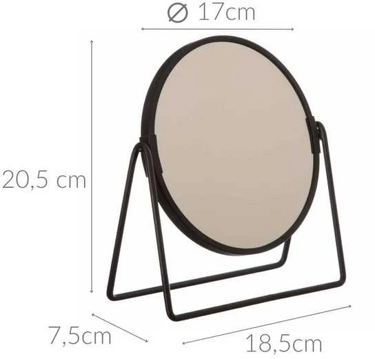 5five Simply Smart Kosmetinis veidrodis, stovimas, sulankstomas, Ø17 cm, juodas