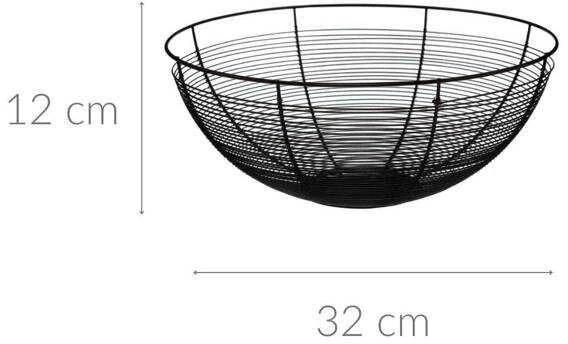 5five Simply Smart 55 Juodas METAL krepšelis 32 cm Lėkštė vaisiams ir daržovėms