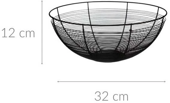 5five Simply Smart 55 Juodas METAL krepšelis 32 cm Lėkštė vaisiams ir daržovėms