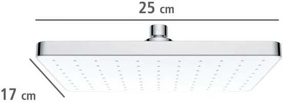 Kvadratinis lubinis lietaus dušas, 250 x 170 mm, WENKO