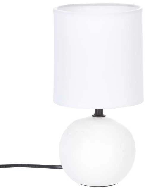 Lamp Baltas naktinis šviestuvas Boule, dekoratyvinis apšvietimas su gaubtu ir keraminiu pagrindu E14