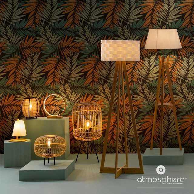 Atmosphera Lamp Bambuko toršeras - baltas, aukštis 150 cm