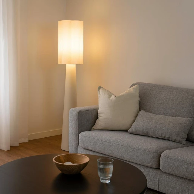 Atmosphera Lamp BLANCA toršeras, Ø 28 x 124 cm, smėlio spalvos