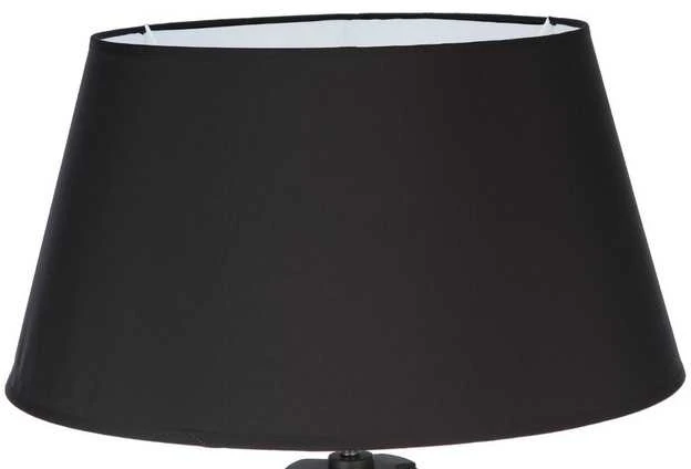 Dekoracja Domu Lamp Medinis toršeras RUNO stovimas šviestuvas su gaubtu - juodos spalvos, aukštis 145 cm