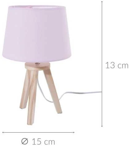 Atmosphera Lamp Naktinis šviestuvas vaikų kambariui arba miegamajam 31 cm rožinės spalvos medžio ir audinio