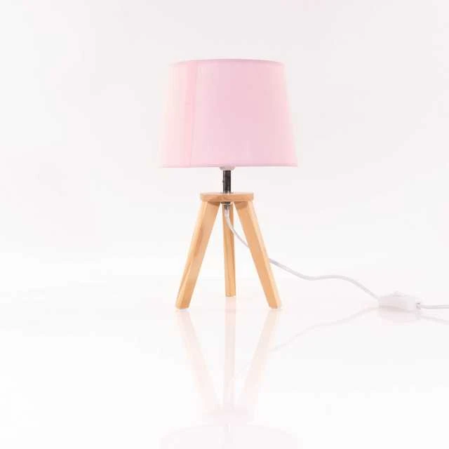 Atmosphera Lamp Naktinis šviestuvas vaikų kambariui arba miegamajam 31 cm rožinės spalvos medžio ir audinio