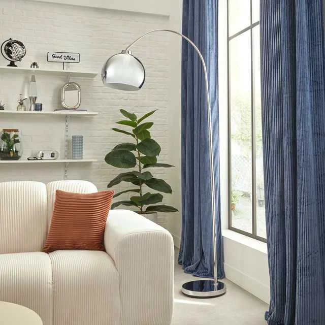 Lamp FLORIS arkinis toršeras, metalinis, sidabro spalvos, 177 cm