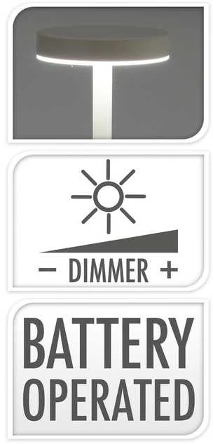 Home Styling Collection Lamp LED stalinė lempa su įkraunama baterija, metalinė, 34 cm