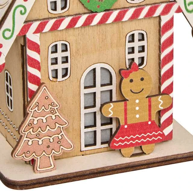 Fééric Lights and Christmas LED kalėdinis žibintas, meduolinis namelis, 15 cm