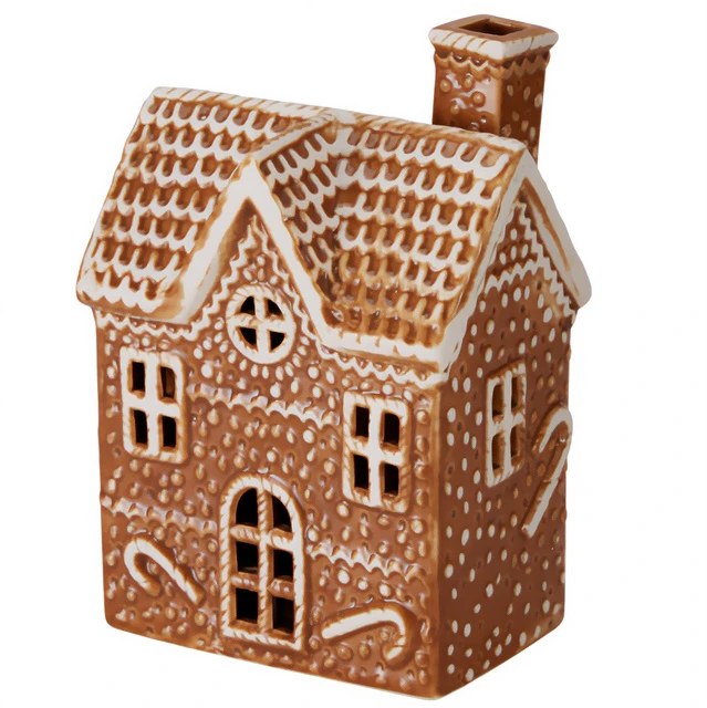 Home Styling Collection LED porcelianinis meduolių namelis, kalėdinė dekoracija, 13,6 × 9,4 × 19,6 cm