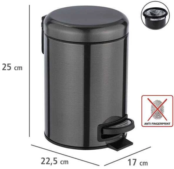 LEMAN vonios krepšelis, antracitinis matinis, 3 L, WENKO