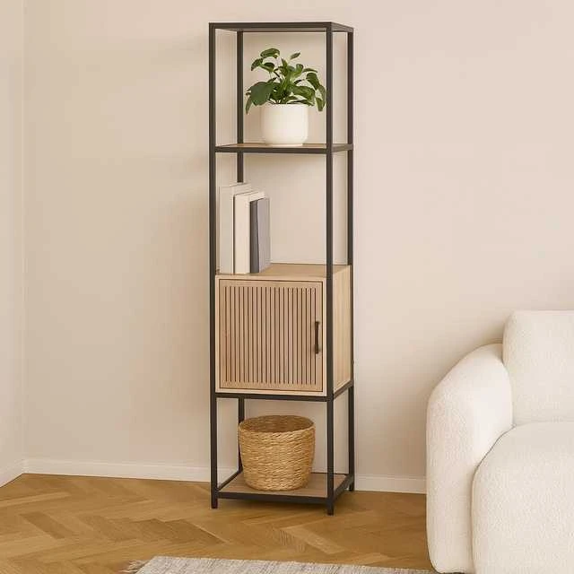 Bibliotekos lentyna su spintele KASTO, 43 x 33 x 153 cm