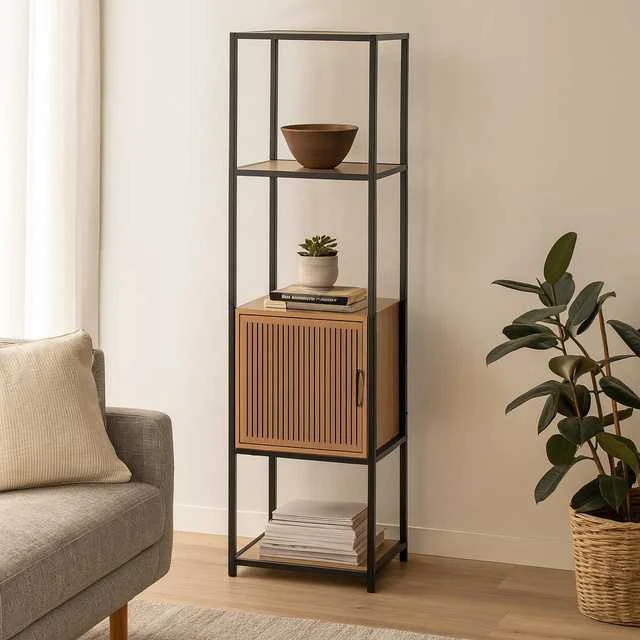 Bibliotekos lentyna su spintele KASTO, 43 x 33 x 153 cm