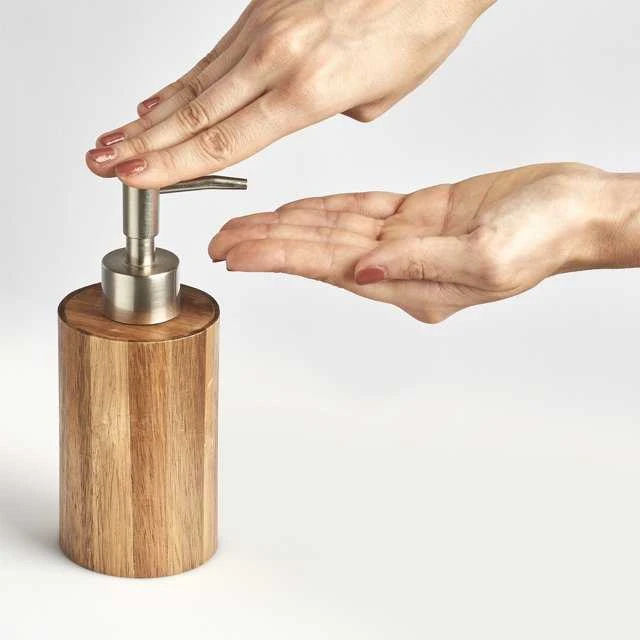 Liquid soap dispenser, Acacia wood, ZELLER