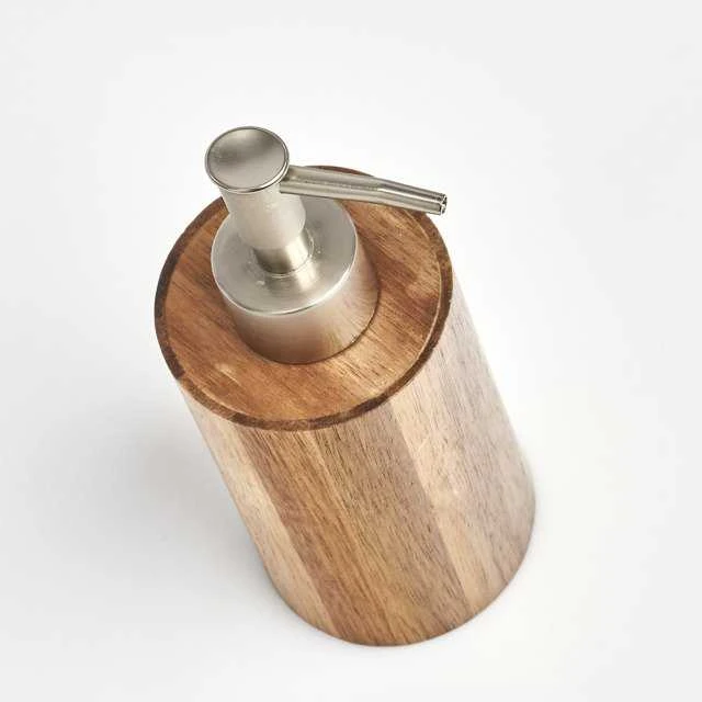 Liquid soap dispenser, Acacia wood, ZELLER