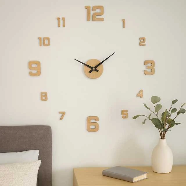 Home Styling Collection Namų stiliaus kolekcija Laikrodis 3D TETI sienos lipdukas klijavimui