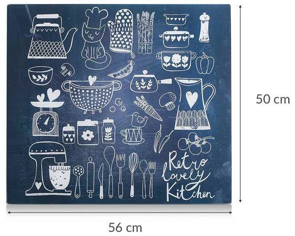 LOVELY KITCHEN stiklinė apsauginė plokštė viryklei — didelė, ZELLER