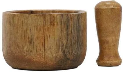Home Styling Collection Mörser Holzmörser Küchenmörser Gewürzmörser mit Stößel aus Holz