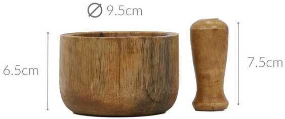 Home Styling Collection Mörser Holzmörser Küchenmörser Gewürzmörser mit Stößel aus Holz