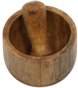 Home Styling Collection Mörser Holzmörser Küchenmörser Gewürzmörser mit Stößel aus Holz