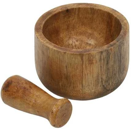 Home Styling Collection Mörser Holzmörser Küchenmörser Gewürzmörser mit Stößel aus Holz