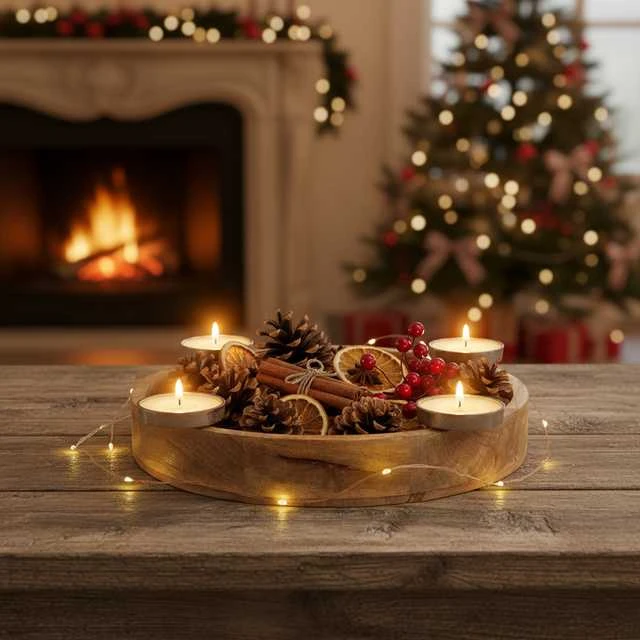 Home Styling Collection Mondex APVALI ADVENTO ŽVAKIDĖ 40 CM SU VIETOS DEKORACIJOMS
