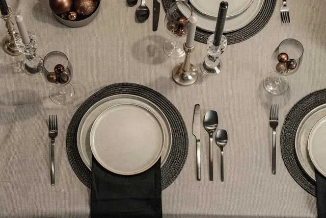 Excellent Houseware Rinkinys pietų servizas, dubuo, lėkštė, lėkštė, puodelis, 16 dalių