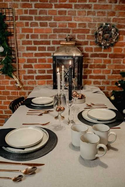Excellent Houseware Rinkinys pietų servizas, dubuo, lėkštė, lėkštė, puodelis, 16 dalių