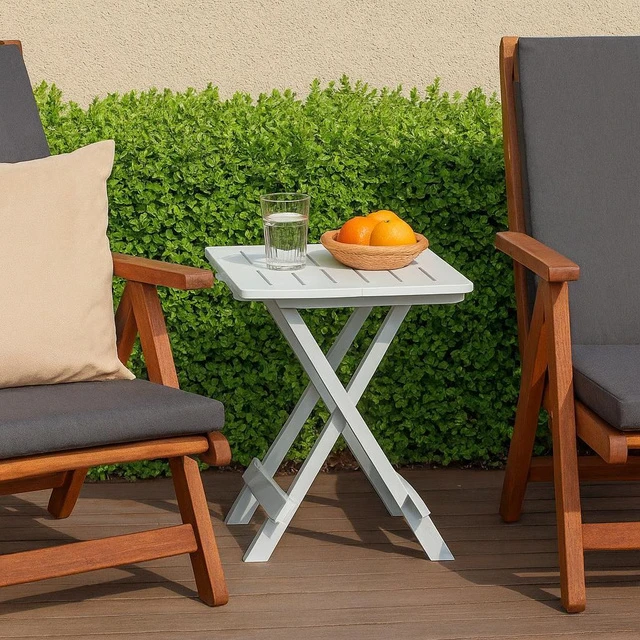 Sudedamas stalas Adige Progarden 44x44x50cm plastikas/baltas