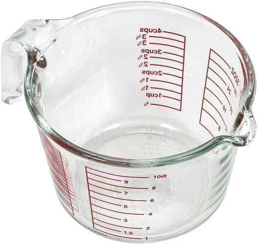 Excellent Houseware LUNU stiklinis virtuvės matavimo puodelis, 1 l