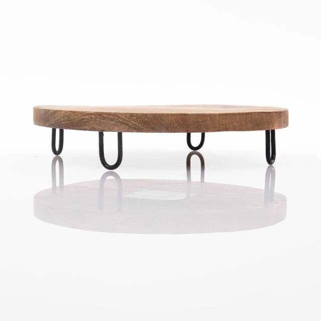 Excellent Houseware Serviravimo lenta medinė ant kojų 28,5 cm