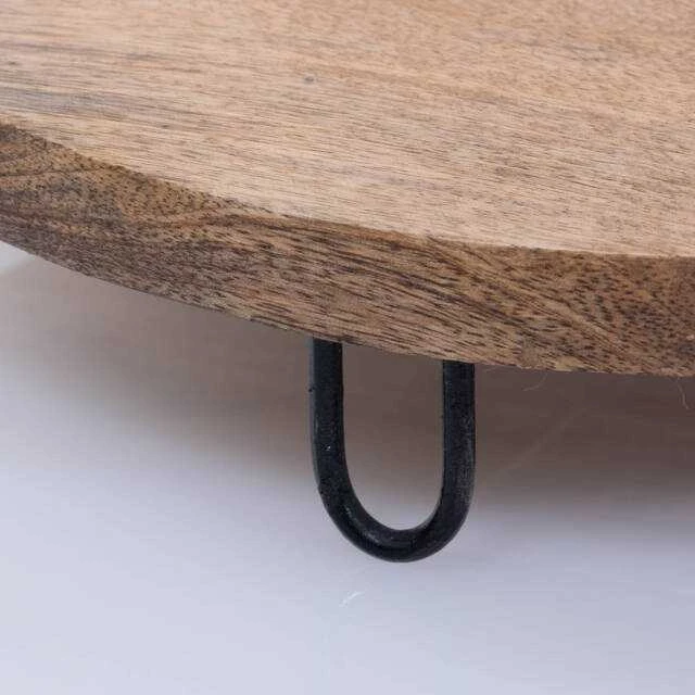 Excellent Houseware Serviravimo lenta medinė ant kojų 28,5 cm