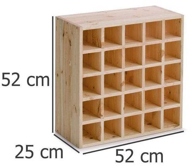 Medinė vyno lentyna, 25 buteliai, ZELLER