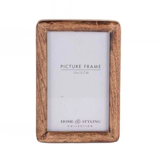 Home Styling Collection Medinis nuotraukų rėmelis, stovimas, pagamintas iš mango medienos, 23 x 2 x 28 cm