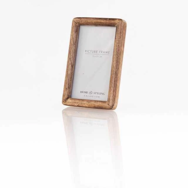 Home Styling Collection Medinis nuotraukų rėmelis, stovimas, pagamintas iš mango medienos, 23 x 2 x 28 cm