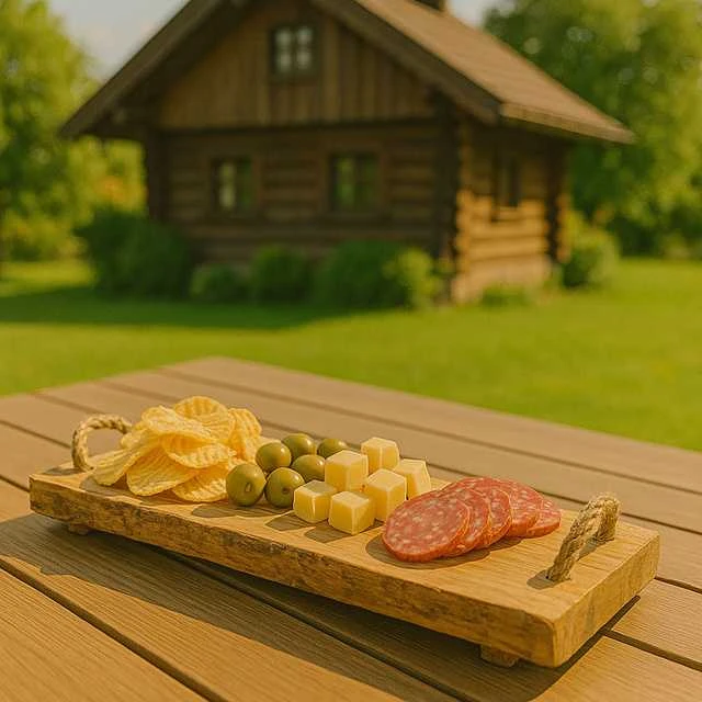 Excellent Houseware Pjaustymo ir serviravimo lenta medinė 50x18 cm