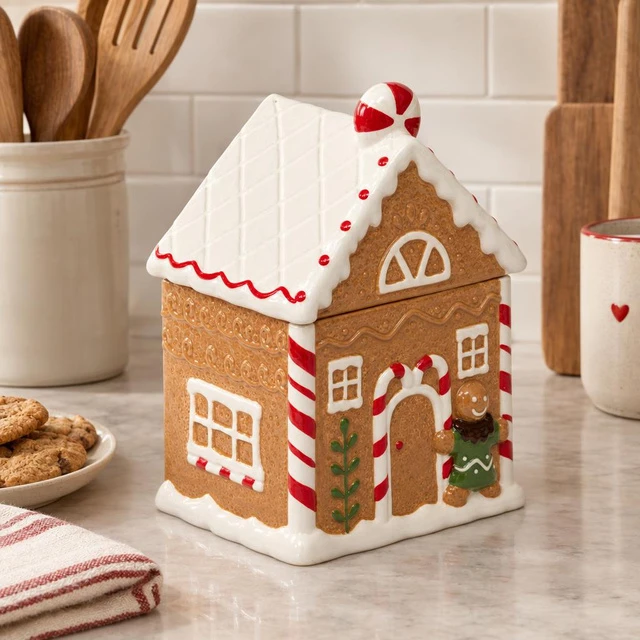 Atmosphera Gingerbread house-shaped cookie jar, 1.5 l