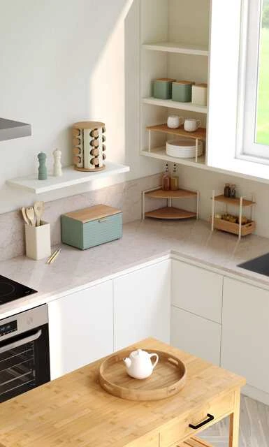 5five Simply Smart Bamboo Metalinė duonos dėžutė SENSIA su bambukiniu dangteliu