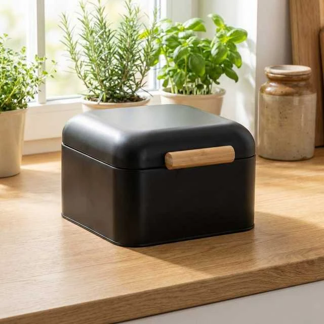 Metal bread box ZELLER, 20 x 20 x 13 cm