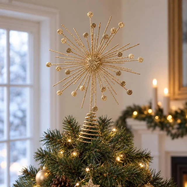 Atmosphera Metal star for the top of the Christmas medžio, auksinis, 30 cm