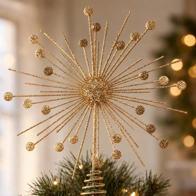 Atmosphera Metal star for the top of the Christmas medžio, auksinis, 30 cm