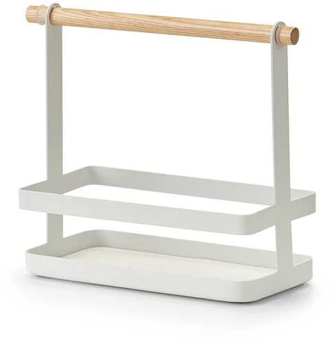 Zeller Metalinė prieskonių lentyna su bambukine rankena, 24 x 10 x 20 cm