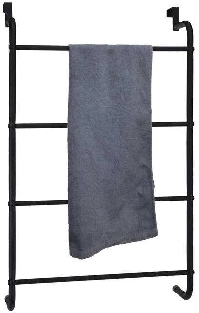 Bathroom Solutions Rankšluosčių kabykla ant durų, juoda, metalas